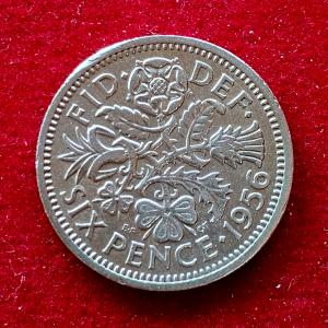 United Kingdom (UK) 6 Pence Elizabeth II 1956 Coin