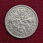United Kingdom (UK) 6 Pence Elizabeth II 1958 Coin