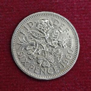 United Kingdom (UK) 6 Pence Elizabeth II 1960 Coin