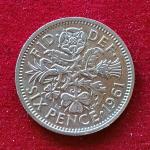United Kingdom (UK) 6 Pence Elizabeth II 1961 Coin