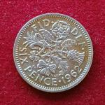 United Kingdom (UK) 6 Pence Elizabeth II 1962 Coin