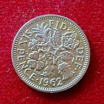United Kingdom (UK) 6 Pence Elizabeth II 1962 Coin