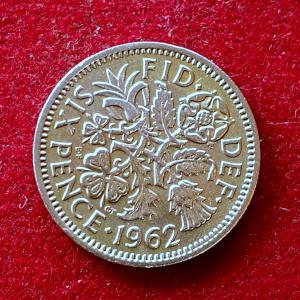 United Kingdom (UK) 6 Pence Elizabeth II 1962 Coin