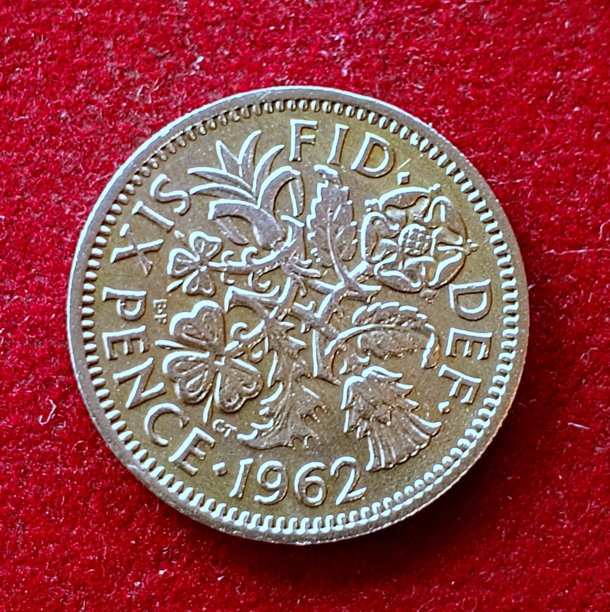 United Kingdom (UK) 6 Pence Elizabeth II 1962 Coin
