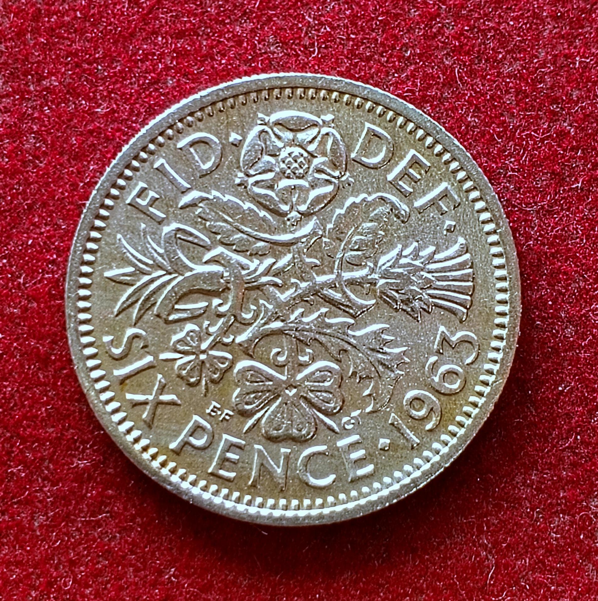 United Kingdom (UK) 6 Pence Elizabeth II 1963 Coin