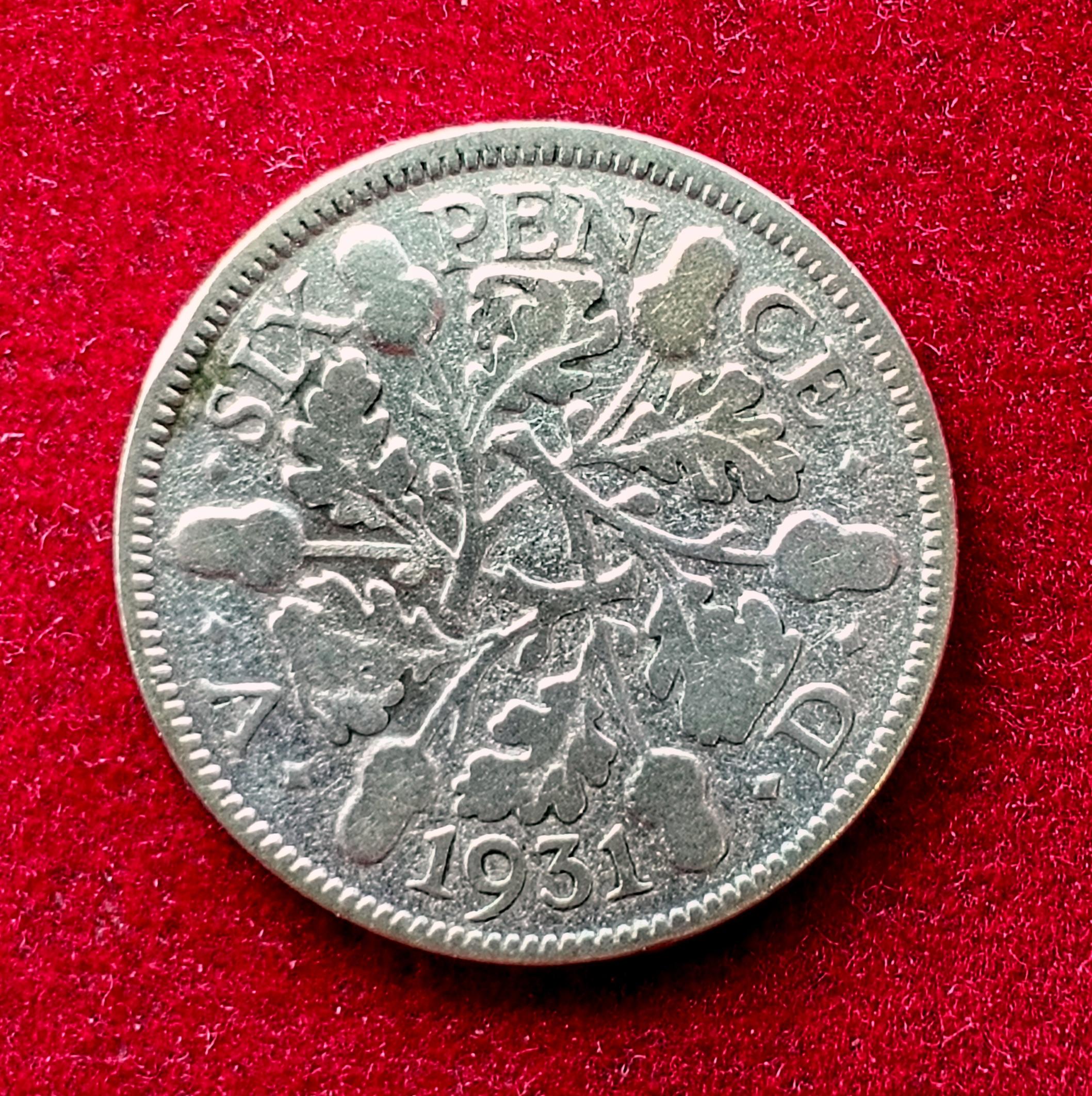 United Kingdom (Uk) 6 Pence - George V 1931 Silver Coin