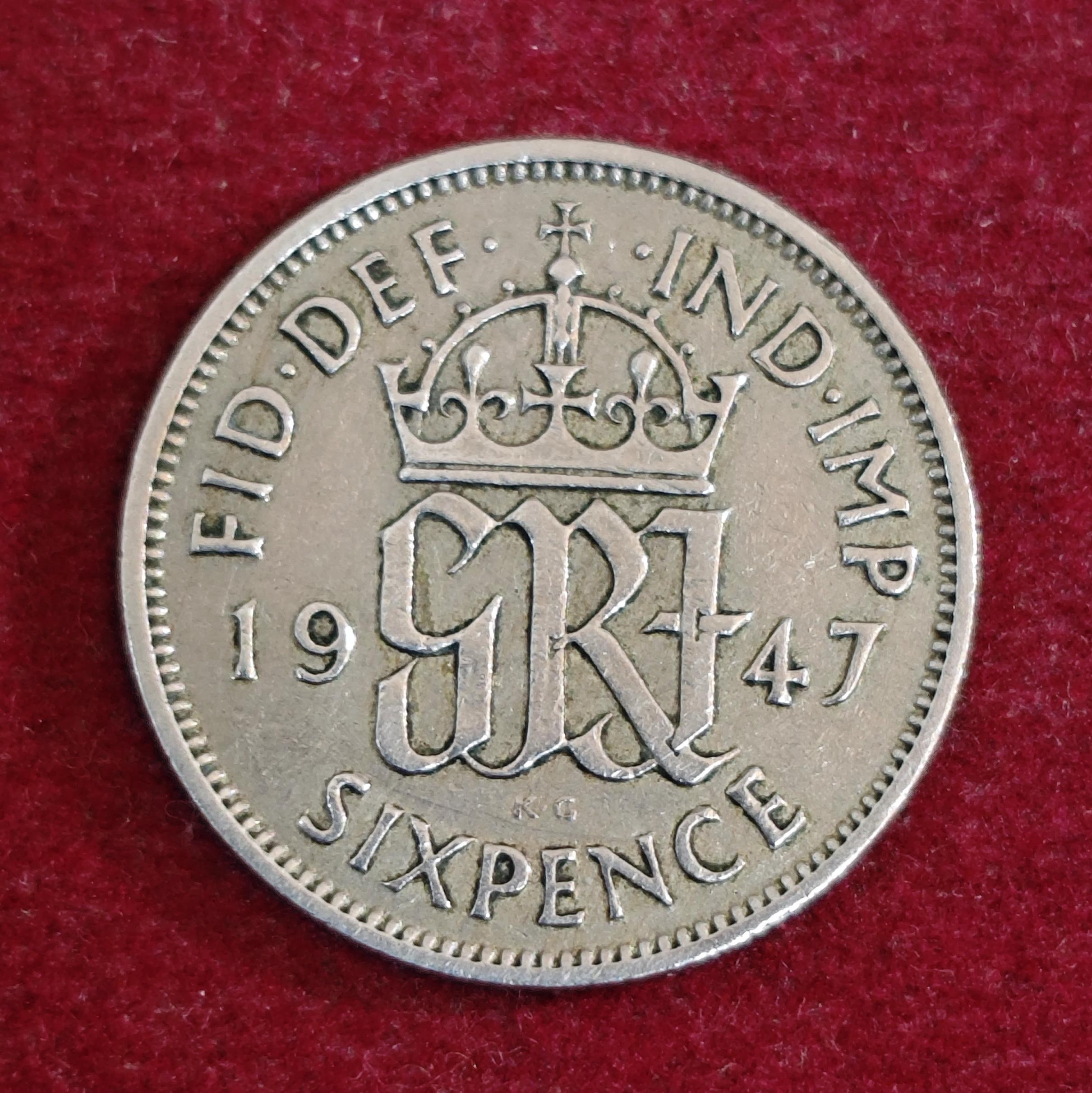United Kingdom (UK) 6 Pence George VI 1948  Coin