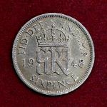 United Kingdom (UK) 6 Pence George VI 1948  Coin