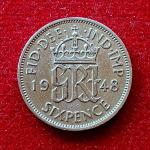 United Kingdom (UK) 6 Pence George VI 1948  Coin