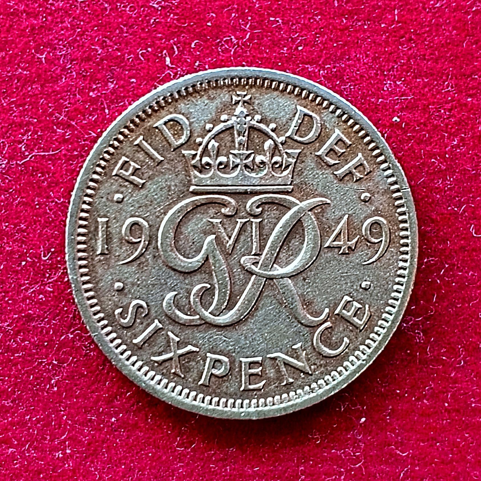 United Kingdom (UK) 6 Pence George VI 1949 Coin