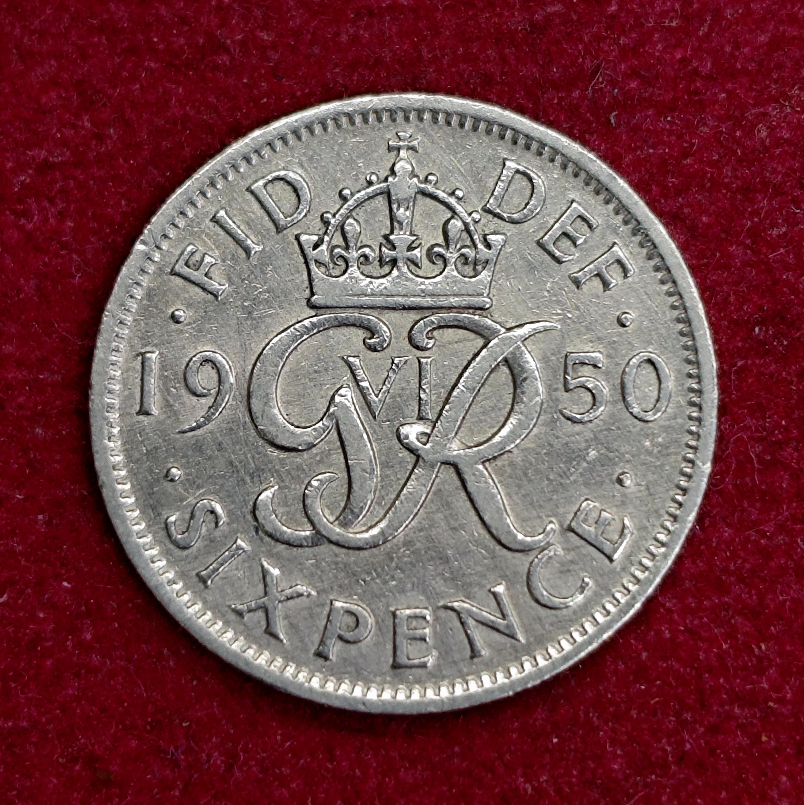 United Kingdom (UK) 6 Pence George VI 1950 Coin