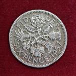 United Kingdom (UK) 6 Pence Queen Elizabeth II 1957 Coin