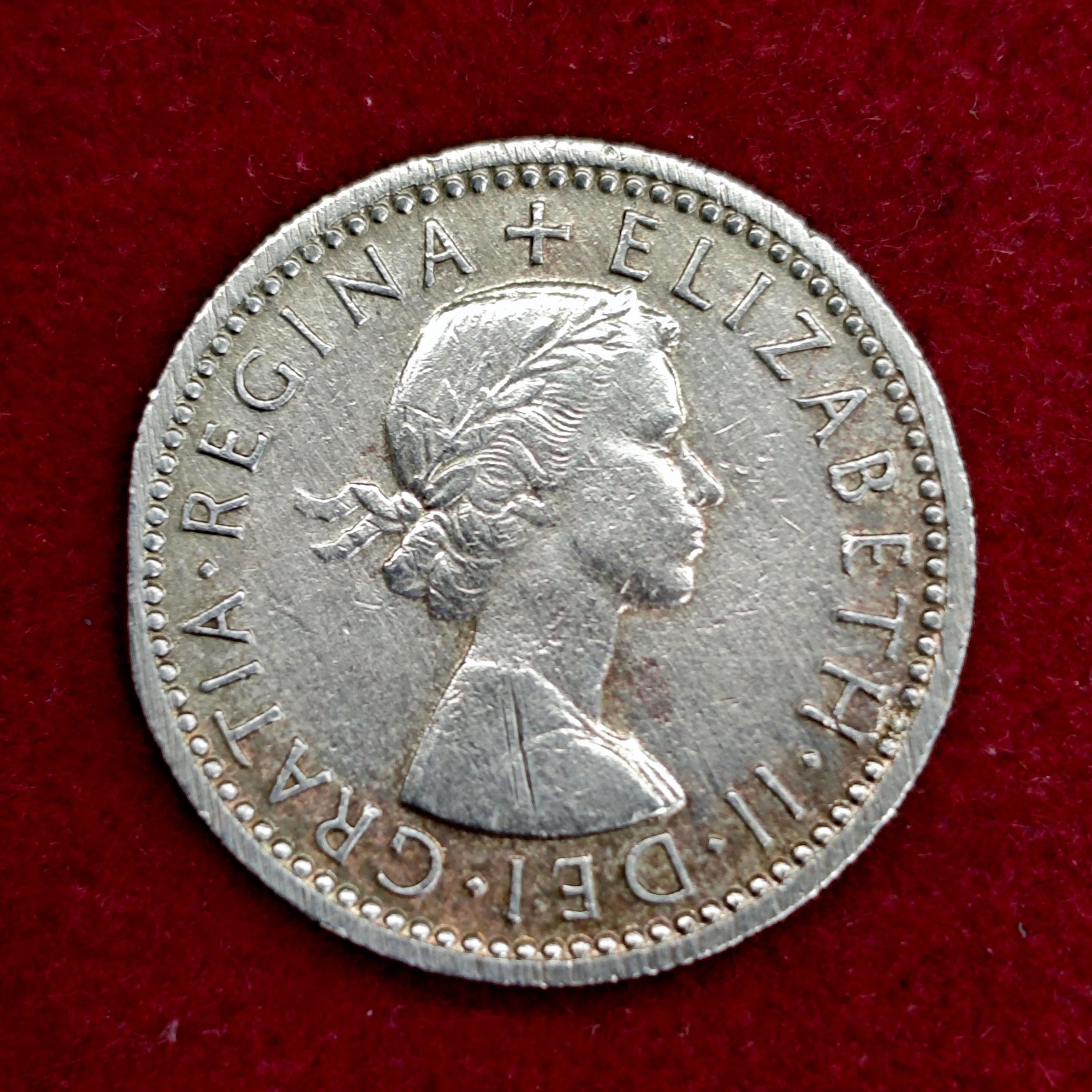 United Kingdom (UK) 6 Pence Queen Elizabeth II 1957 Coin