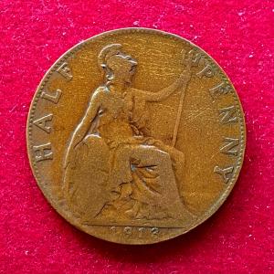 United Kingdom (UK) Half Penny George V 1913 Coin