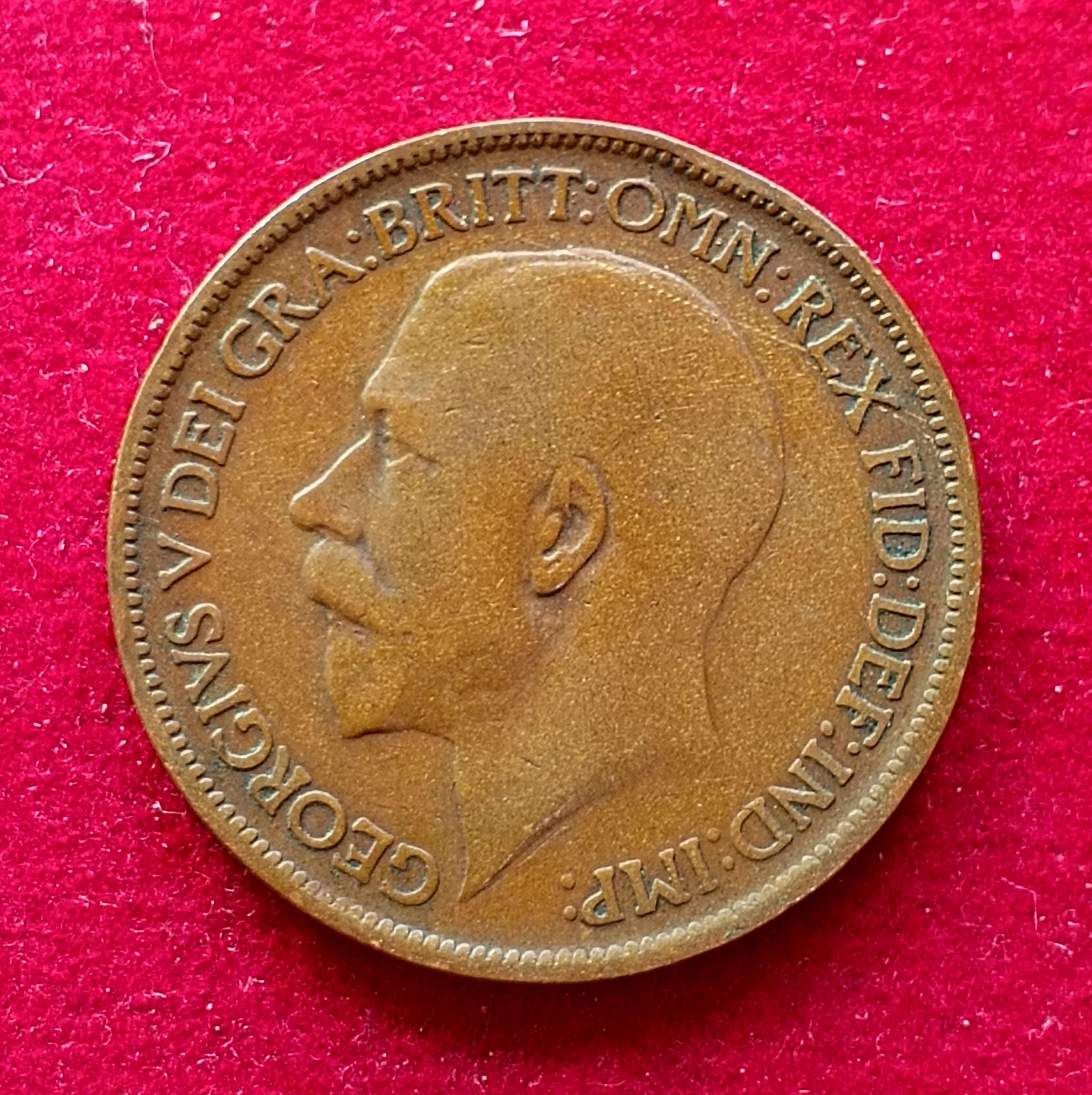 United Kingdom (UK) Half Penny George V 1913 Coin