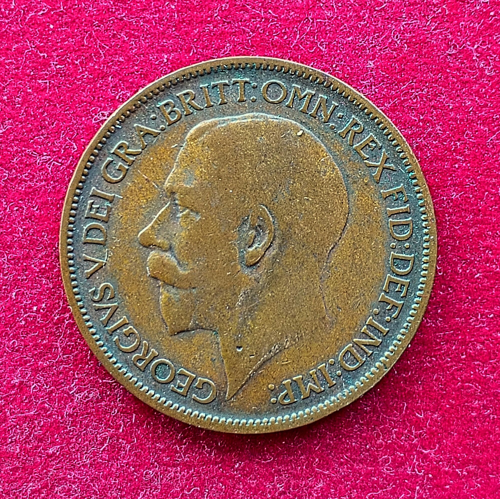 United Kingdom (UK) Half Penny George V 1914 Coin