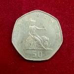 United Kingdom(UK) 50 Pence Elizabeth II 1969 Coin