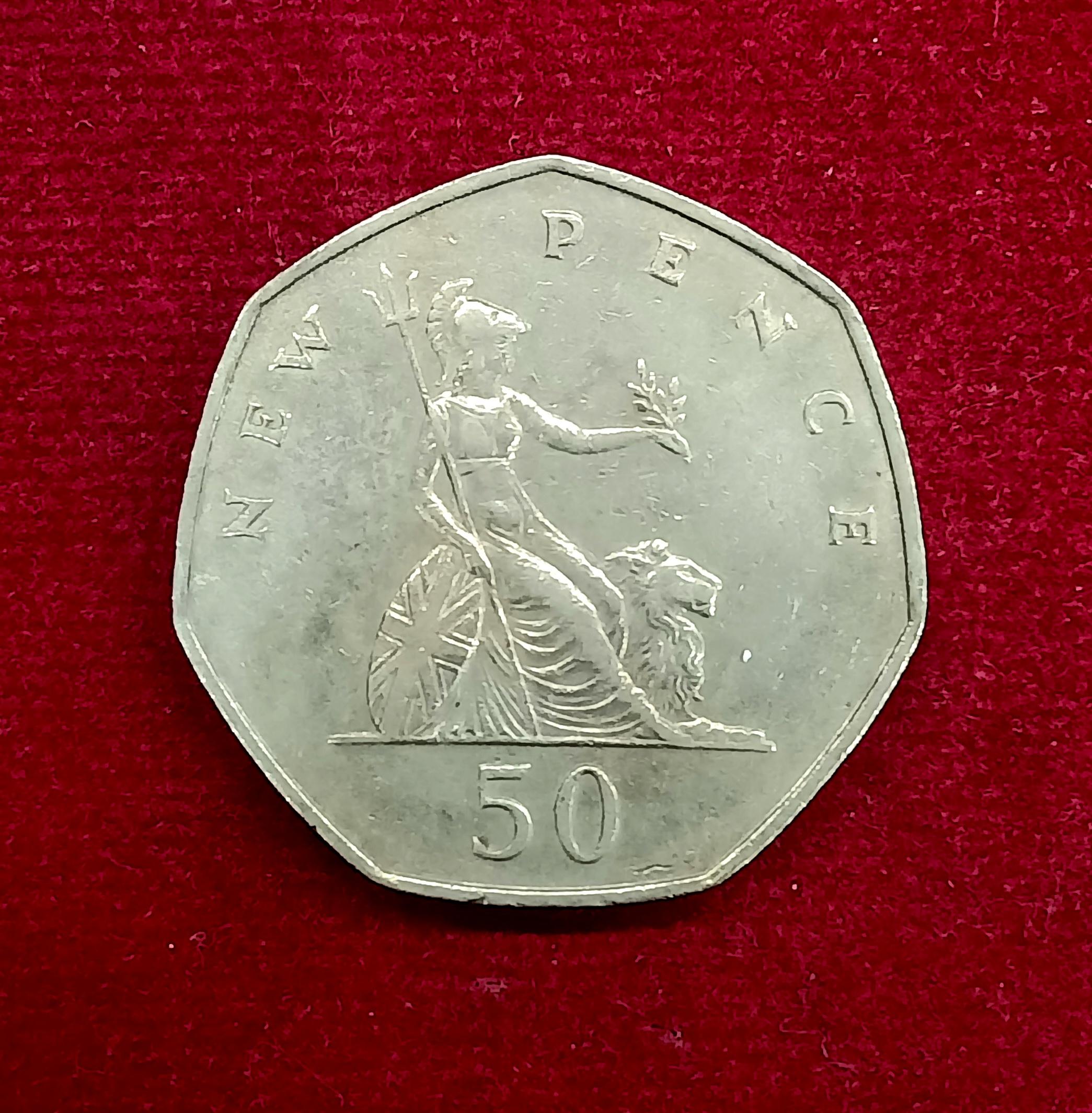 United Kingdom(UK) 50 Pence Elizabeth II 1969 Coin
