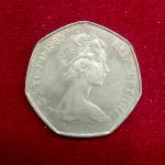 United Kingdom(UK) 50 Pence Elizabeth II 1969 Coin