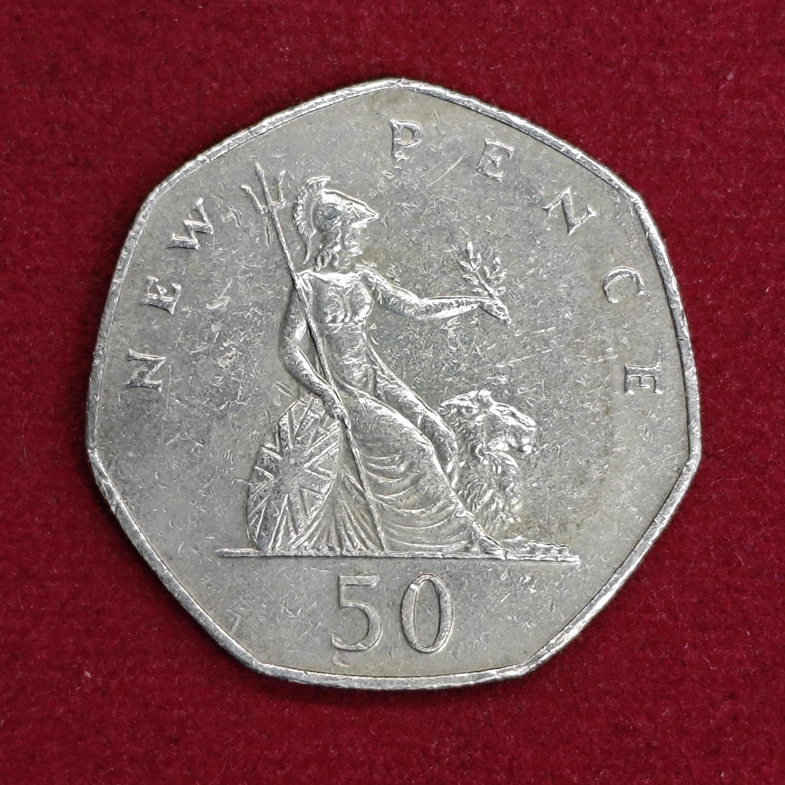 United Kingdom(UK) 50 Pence Elizabeth II 1977 Coin