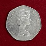 United Kingdom(UK) 50 Pence Elizabeth II 1977 Coin