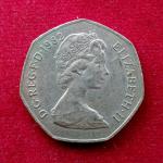 United Kingdom(UK) 50 Pence Elizabeth II 1982 Coin