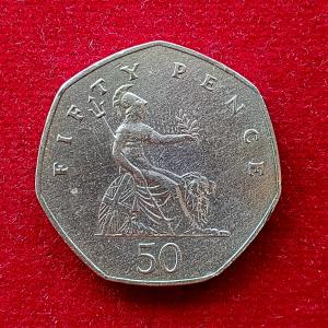 United Kingdom(UK) 50 Pence Elizabeth II 1983 Coin