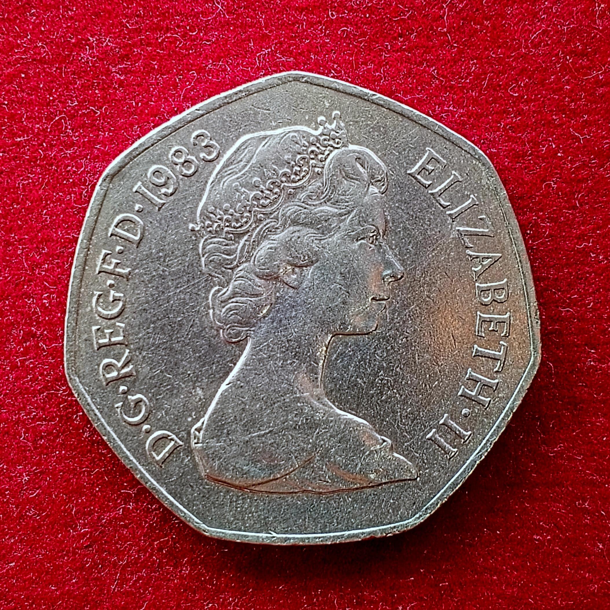 United Kingdom(UK) 50 Pence Elizabeth II 1983 Coin