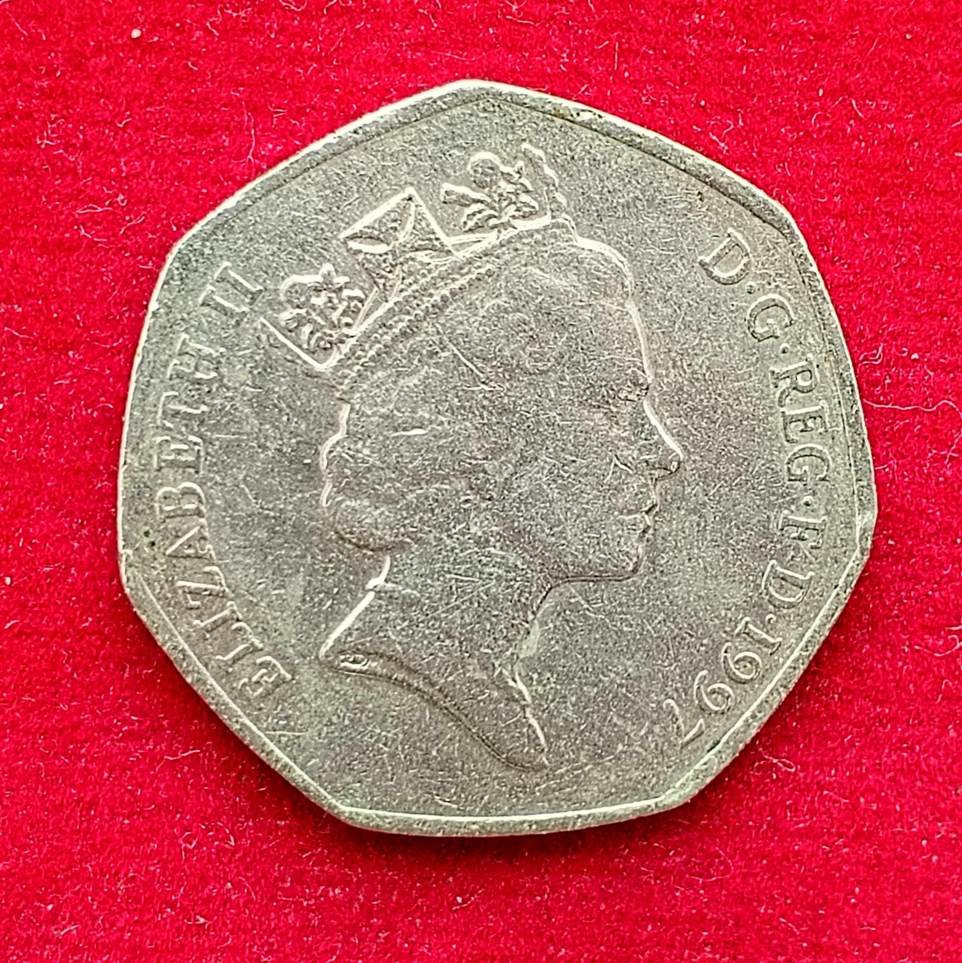 United Kingdom(UK) 50 Pence Elizabeth II 1997 Coin