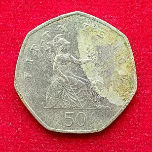 United Kingdom(UK) 50 Pence Elizabeth II 1997 Coin
