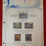 United Nations 1952–1953 Commemorative Stamp Set – UN Charter, Human Rights Day, and Protection of Refugees (Mounted Album Page) 5v Stamps
