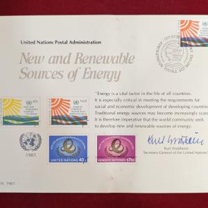 United Nations 1981 “New and Renewable Sources of Energy” Commemorative Postcard