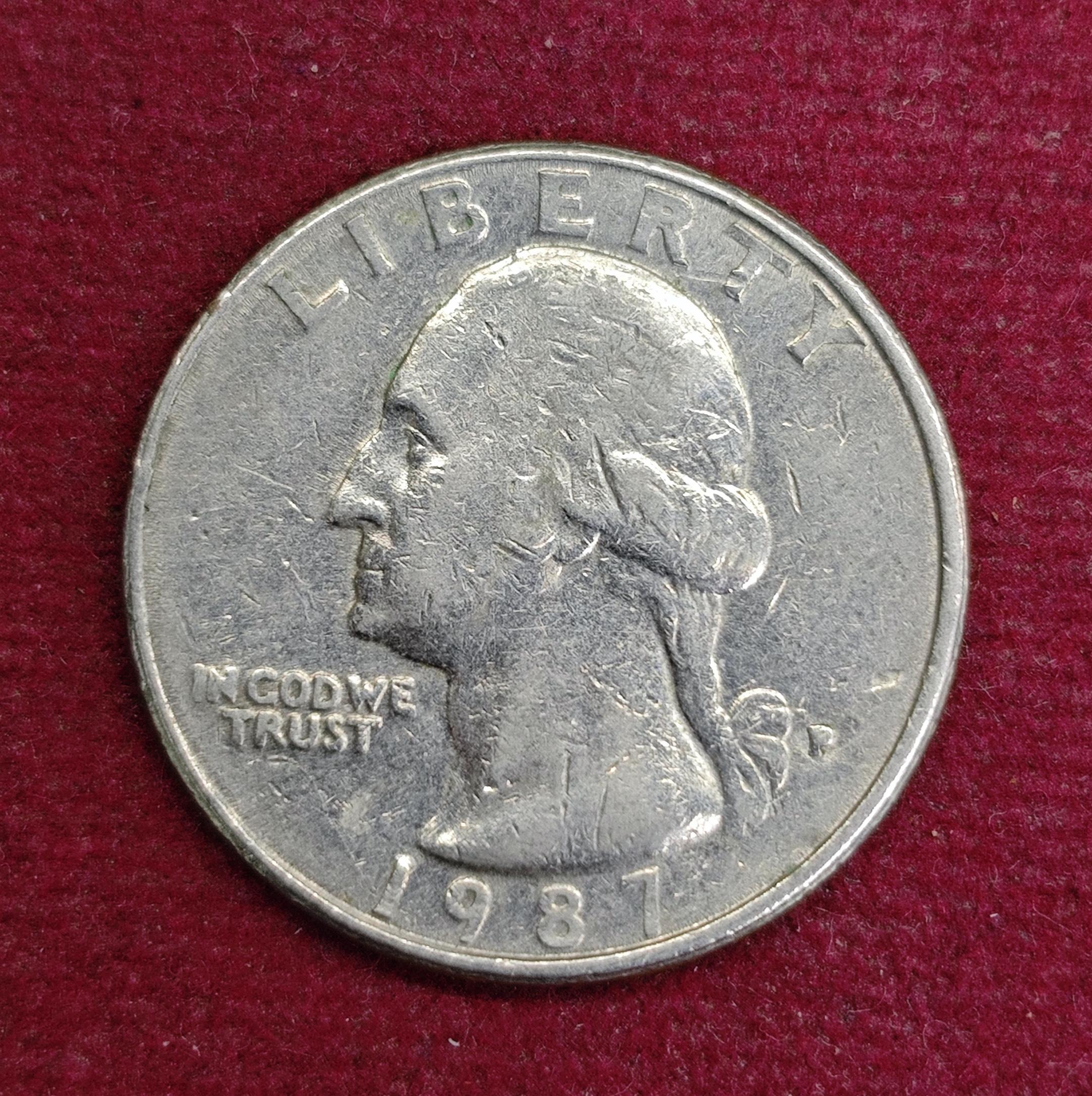 United States 1/4 Dollar "Washington Quarter" 1987 Coin