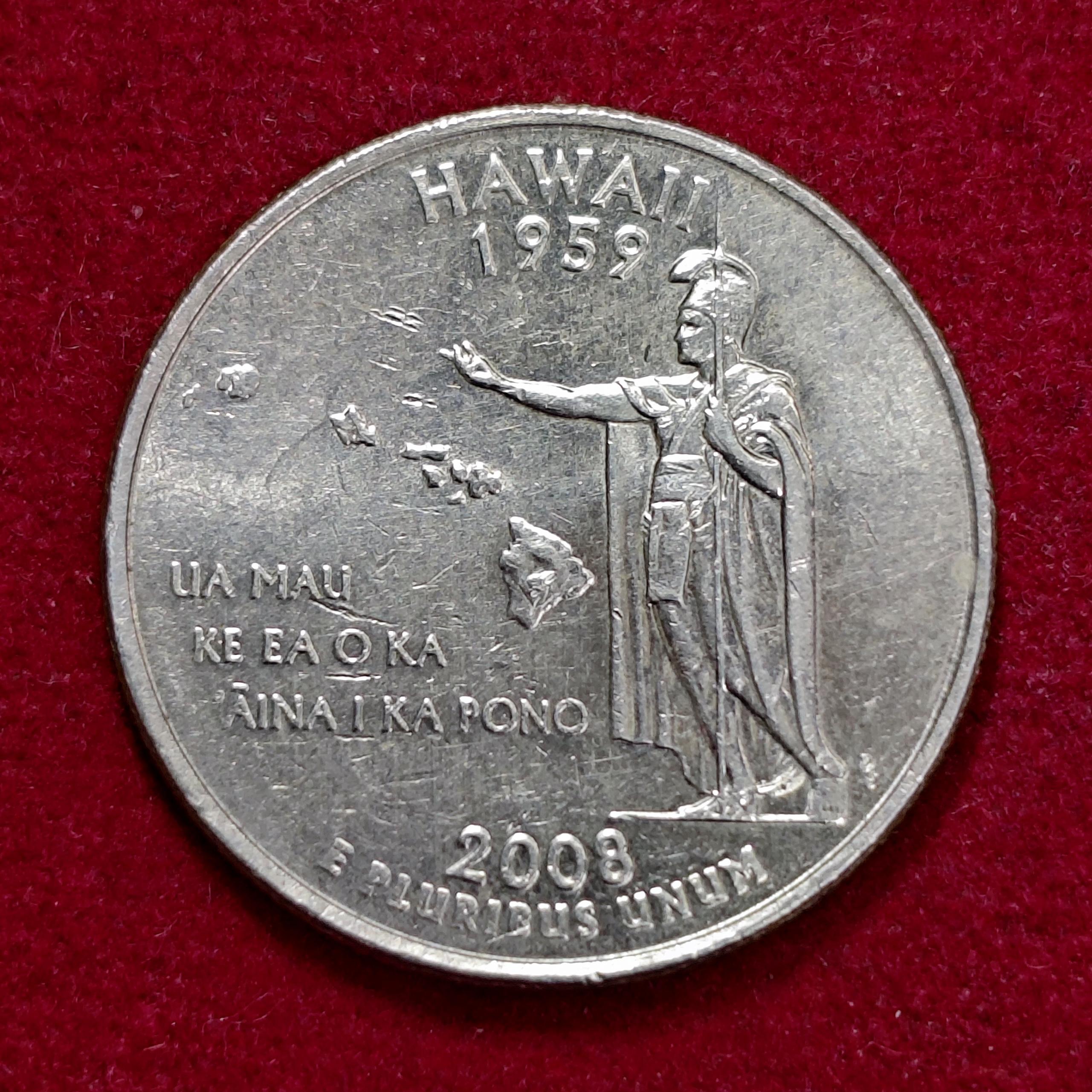 United States 1/4 Dollar "Washington Quarter" Hawaii Commemorative Coin