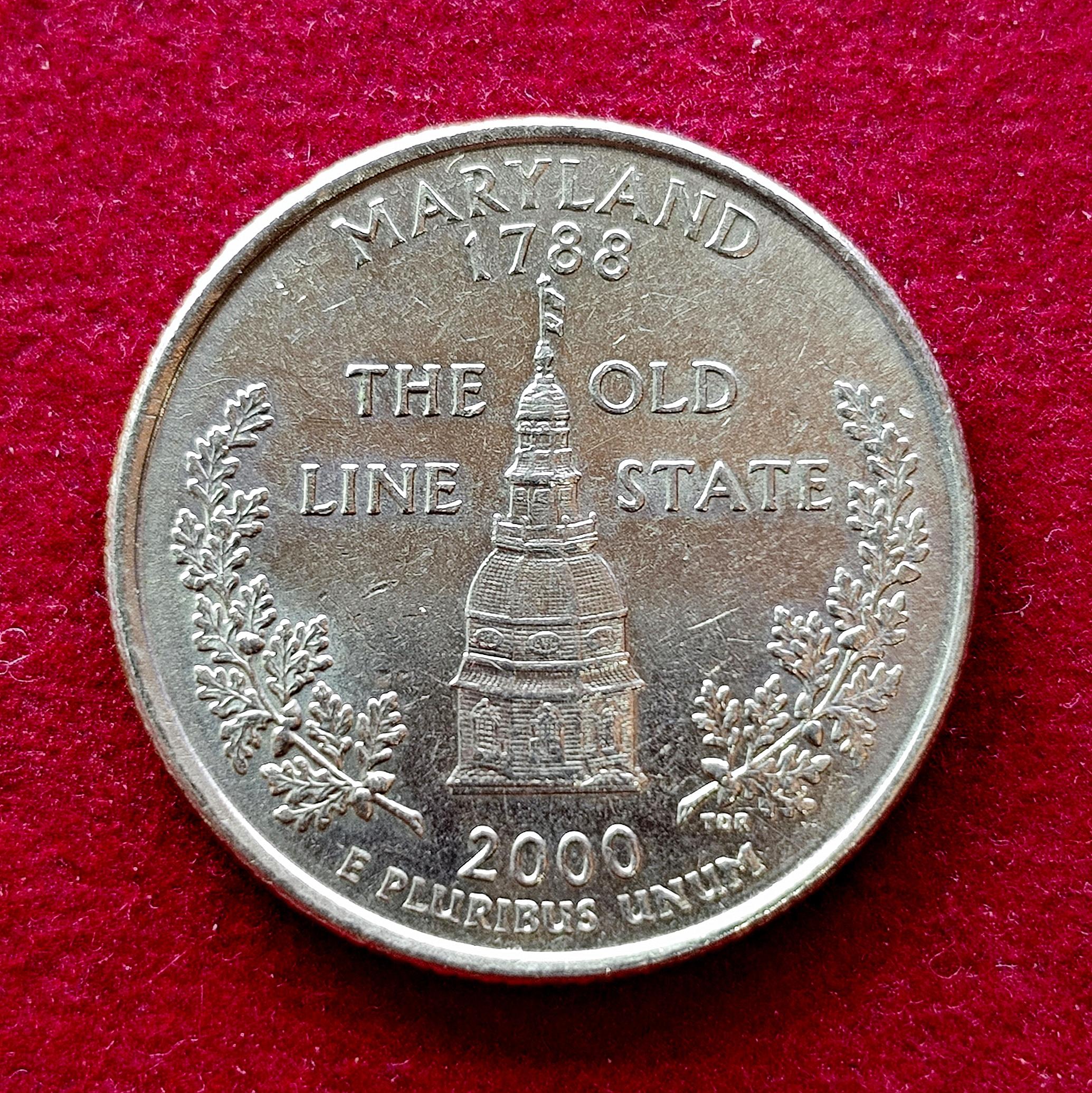 United States 1/4 Dollar "Washington Quarter" Maryland Commemorative Coin  (P - Mint of Philadelphia)