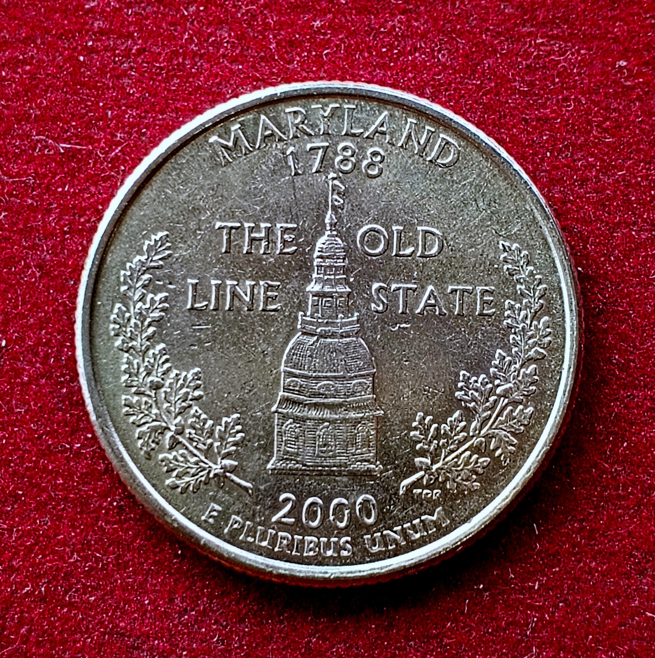 United States 1/4 Dollar "Washington Quarter" Maryland Commemorative Coin  (P - Mint of Philadelphia)