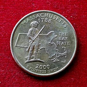 United States 1/4 Dollar "Washington Quarter" Massachusetts Commemorative 2000 Coin
