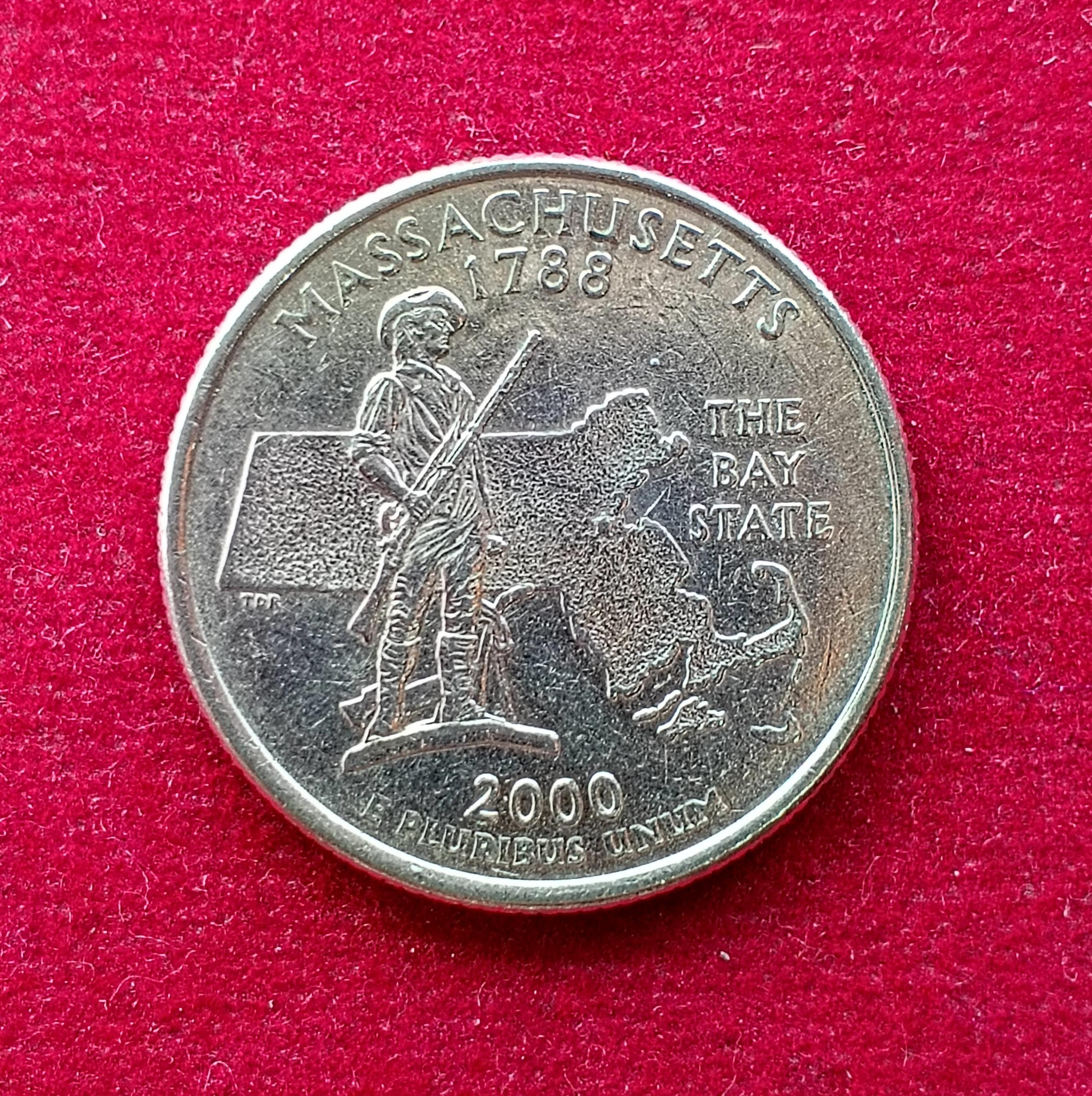 United States 1/4 Dollar "Washington Quarter" Massachusetts Commemorative Coin