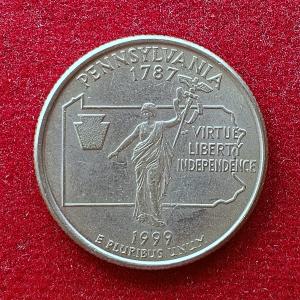 United States 1/4 Dollar "Washington Quarter"  Pennsylvania Commemorative Coin (P - Mint of Philadelphia)
