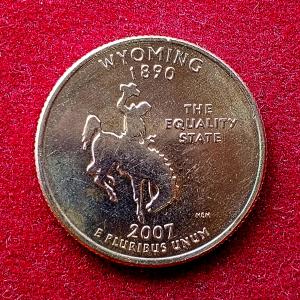 United States 1/4 Dollar "Washington Quarter" Wyoming 2007 Coin