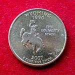 United States 1/4 Dollar "Washington Quarter" Wyoming 2007 Coin