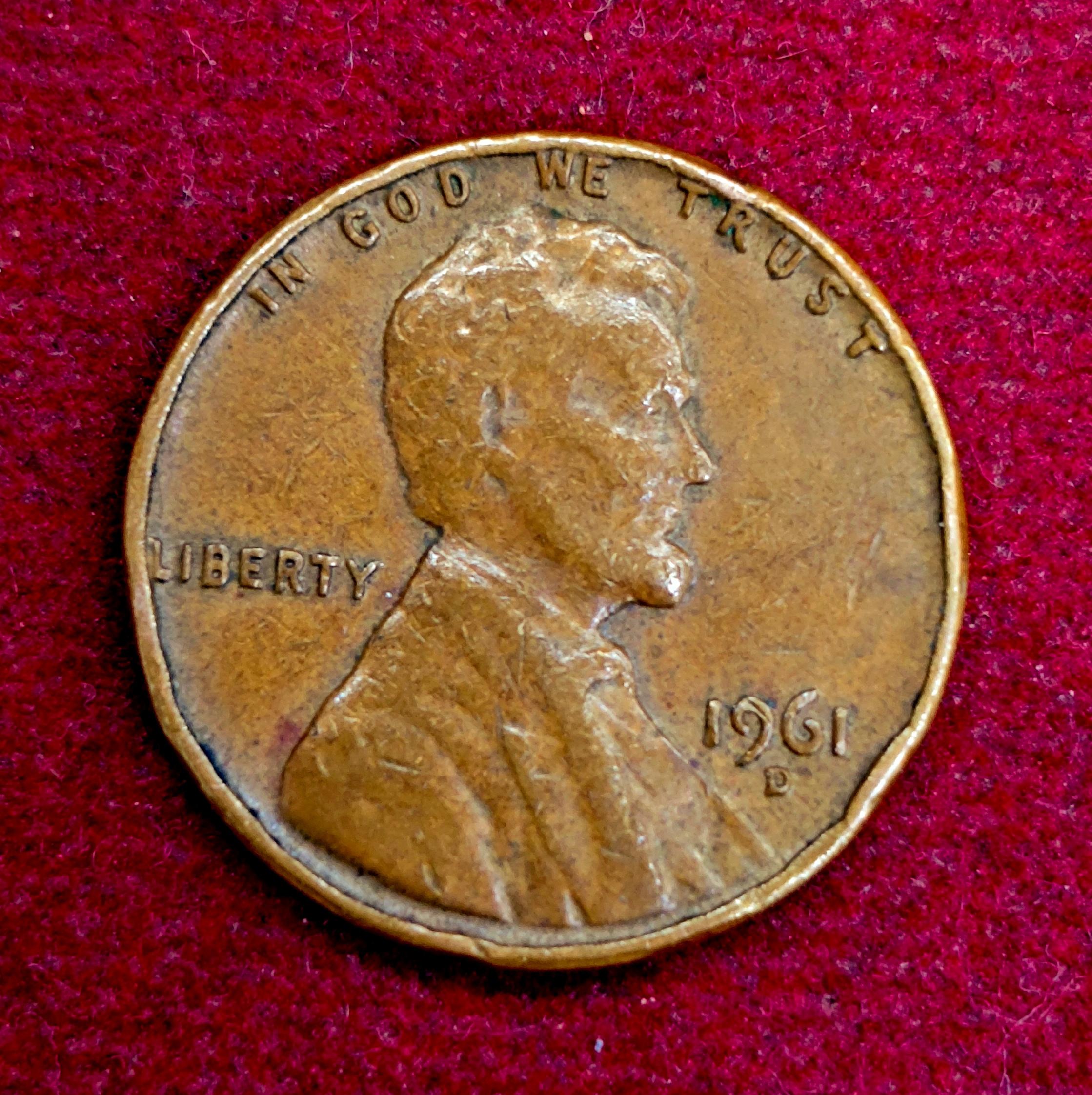 United States (USA) 1 Cent “Lincoln Memorial Cent” 1961 Coin (D - Mint Of Denver)