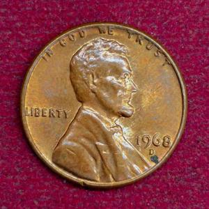 United States (USA) 1 Cent “Lincoln Memorial Cent” 1968  Coin (D - Mint Of Denver) 1