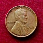 United States (USA) 1 Cent Lincoln Wheat Ears Reverse 1941 Coin
