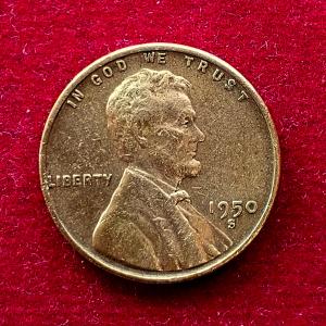 United States (USA) 1 Cent Lincoln Wheat Ears Reverse 1950 Coin (S - Mint Of San Francisco)