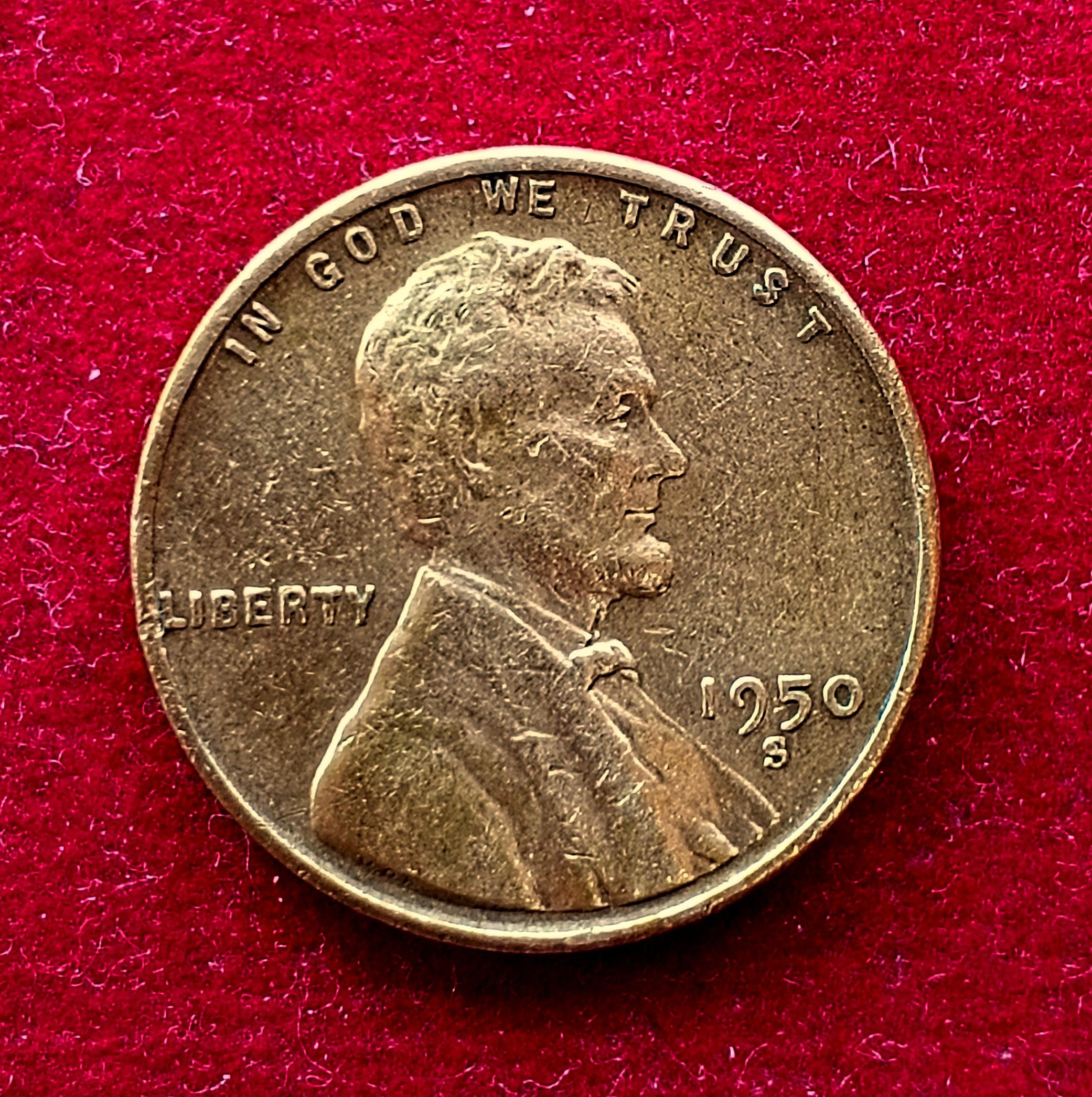 United States (USA) 1 Cent Lincoln Wheat Ears Reverse 1950 Coin (S - Mint Of San Francisco)