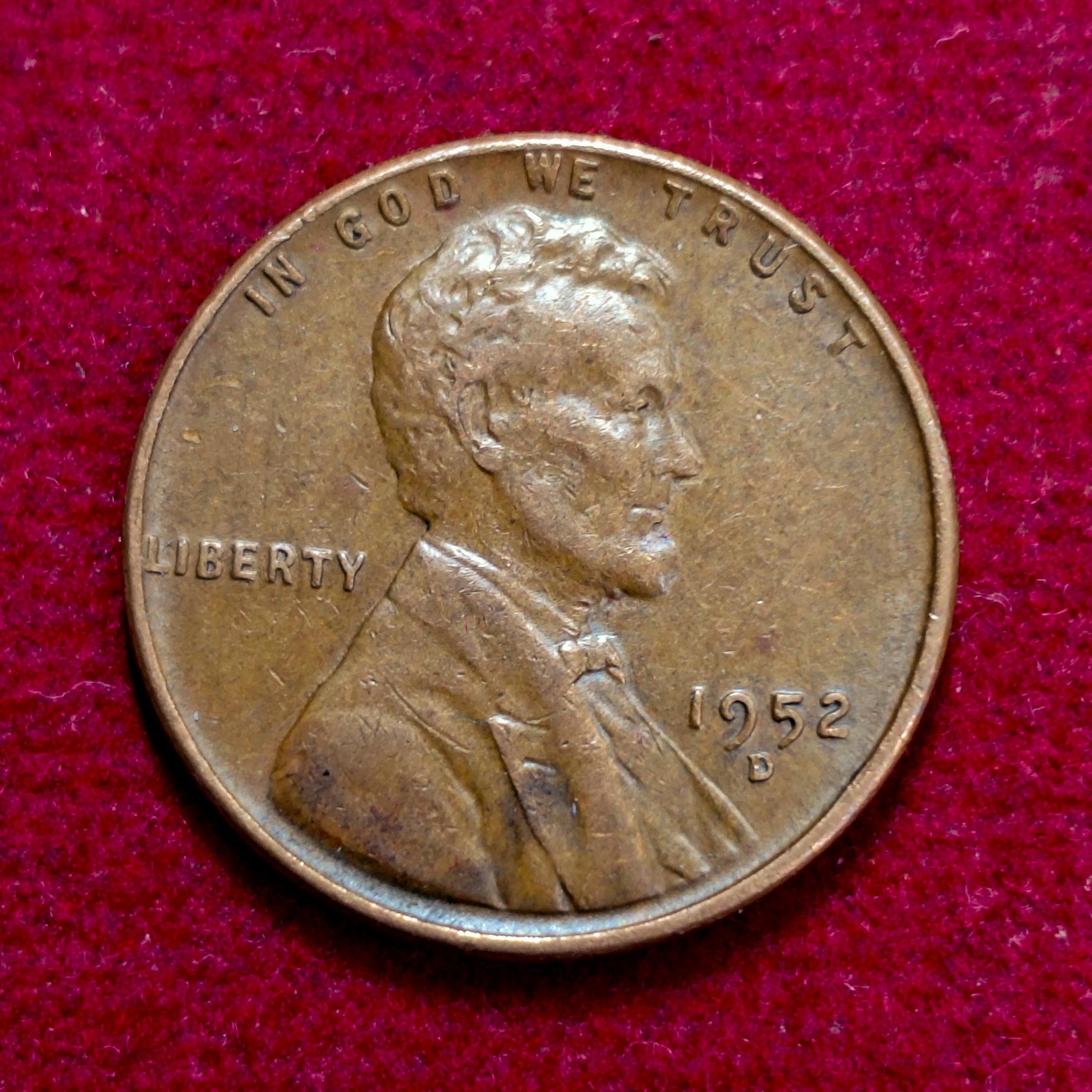 United States (USA) 1 Cent Lincoln Wheat Ears Reverse 1952 Coin