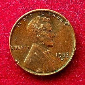 United States (USA) 1 Cent Lincoln Wheat Ears Reverse 1953 Coin (D - Denver Mint)