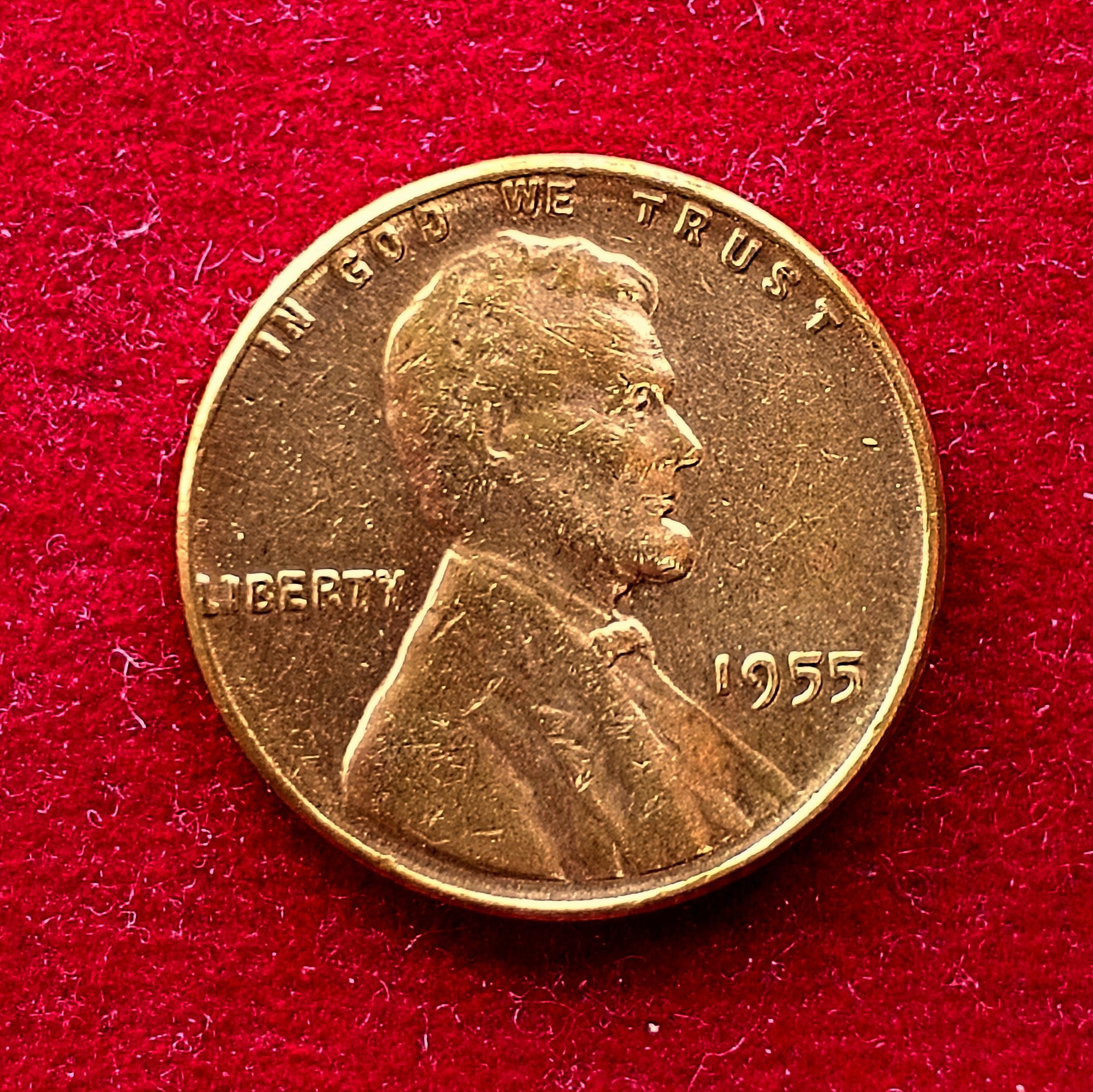 United States (USA) 1 Cent Lincoln Wheat Ears Reverse 1955 Coin