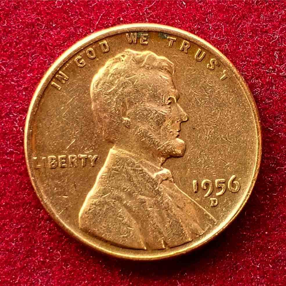 United States (USA) 1 Cent Lincoln Wheat Ears Reverse 1956 Coin (D - Mint of Denver)